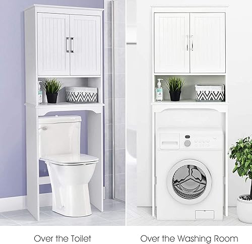 Miniatura 3 de Nightcore Estante de almacenamiento de baño sobre el inodoro, organizador de inodoro con un espacio abierto, gabinete que ahorra espacio, estante de