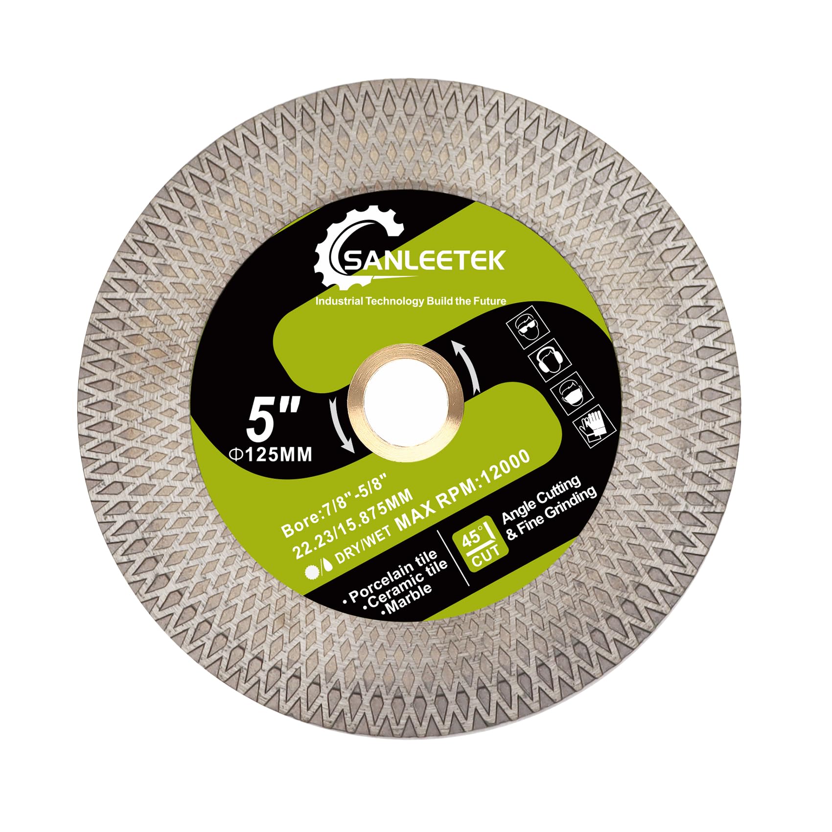 SANLEETEK Diamant Trennscheibe 125mm Doppelseitige X Mesh Trennschleifscheibe für Porzellan Keramik Fliesen Marmor Kunststein