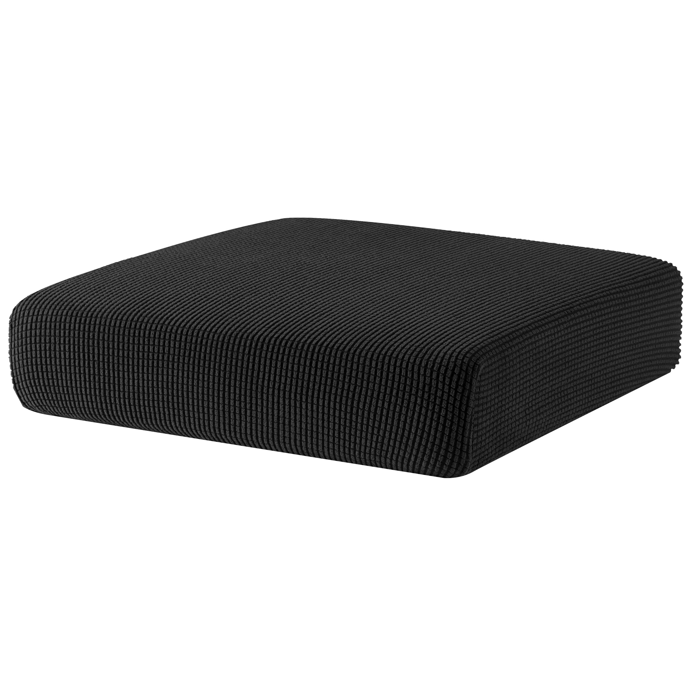 SUBRTEX Stretch Cushion Cover Soft Sofa Seat Slipcover Spandex Chair Couch Cover Suitable for 1-2-3 Seaters Replacement for Furniture Protector(Black, Small)