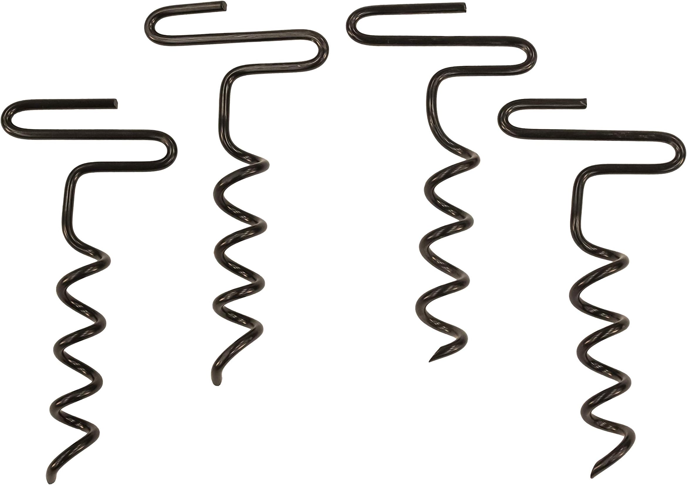 RHINO OUTDOORS Auger Stakes, Heavy Duty Tent Stakes for Blinds and Tarps, 4-Pack