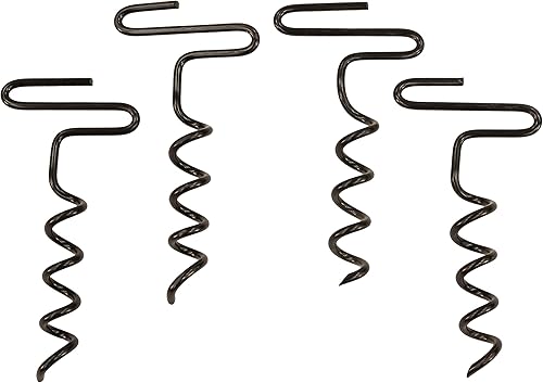 RHINO OUTDOORS Estacas de barrena resistentes para persianas y lonas, paquete de 4, color plateado