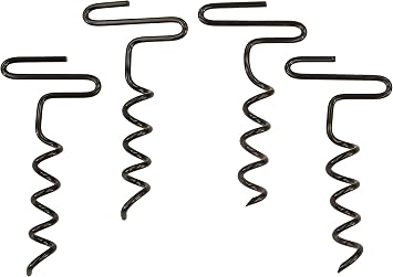 RHINO OUTDOORS Auger Stakes ، حصص خيام للخدمة الشاقة للمكفوفين والطرفان ، 4 عبوات ، فضي