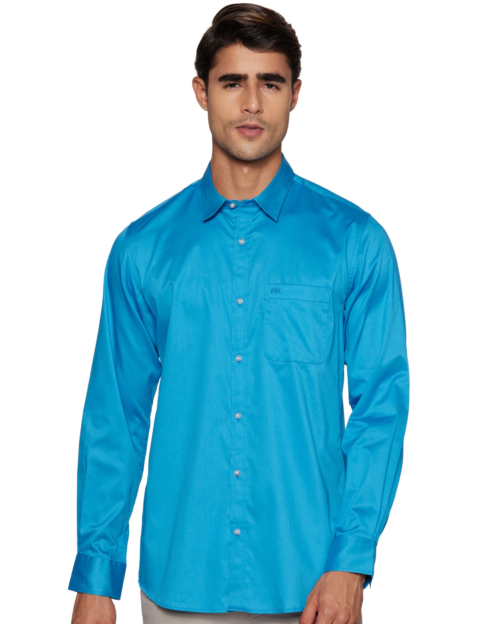 Peter England Men's Cotton Slim Fit Solid Full Sleeve Casual Shirt