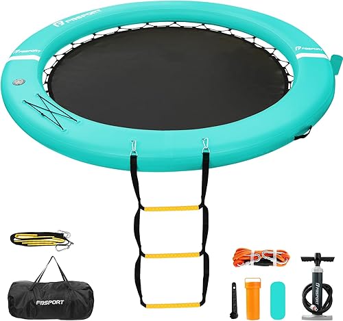 Miniatura 7 de FBSPORT Inflatable Water Hammock Round Floating Ring, Inflatable Dock Floating Platform for Lake WCupholder, Sun Float Chill Raft Float Ring Tanning