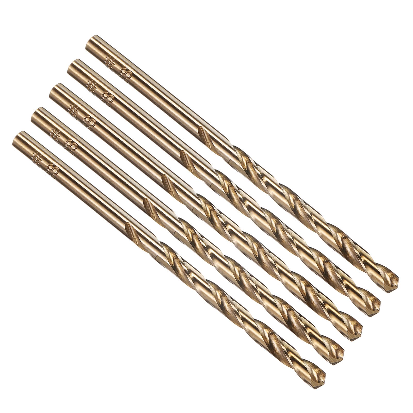 PATIKIL 4mm Drill Bit #22, Micro Number Small Bits 4341 High-Speed Steel 135° Gold for Soft Thin Metal Steel Wood Acrylic - 5 Pack