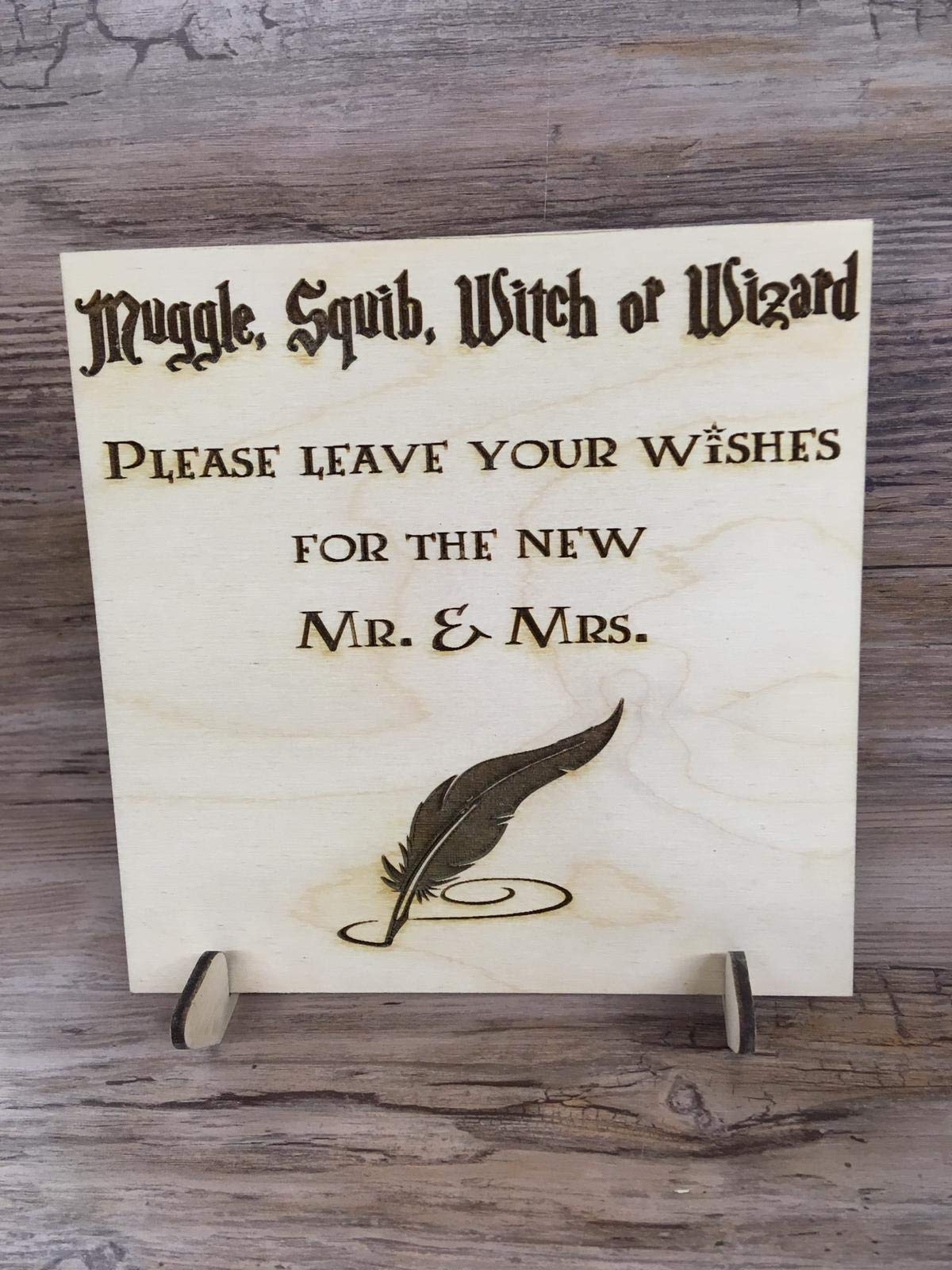 FSSS Ltd Wizard inspired muggle squib wizard mr mrs guestbook sign keepsake wedding gift anniversary