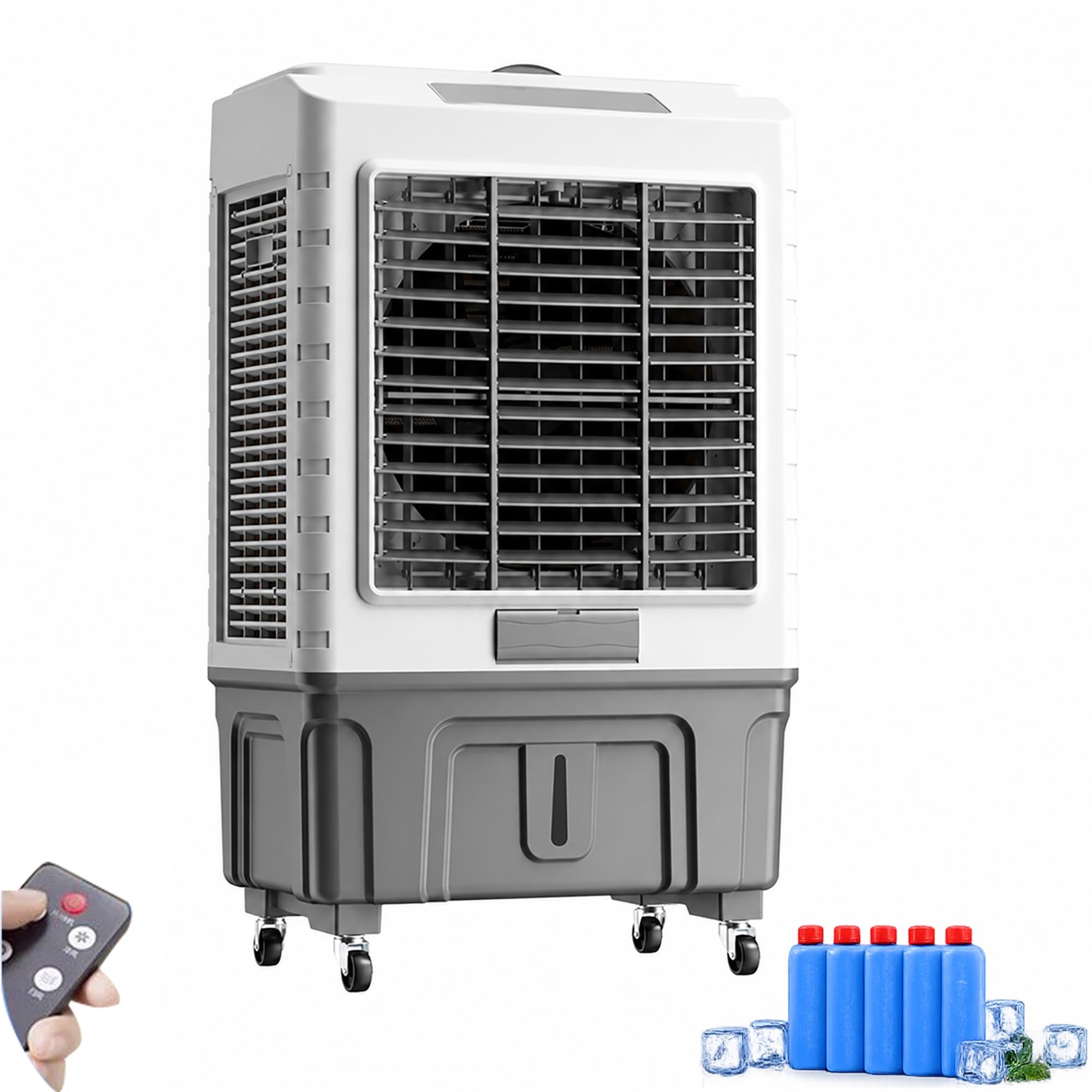 Industrial Evaporative Air Cooler, Portable Swamp Cooler with 40L-80L Tank