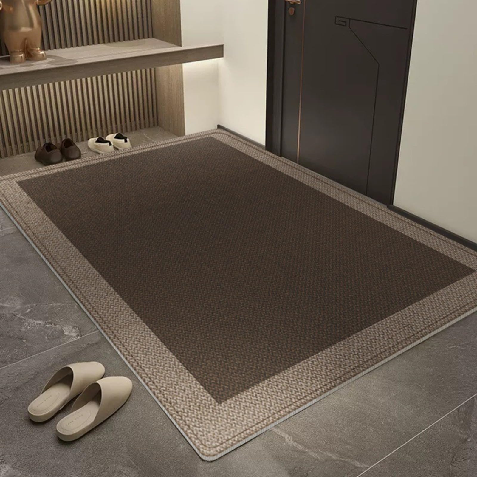 Entrance door mat, absorbent and non slip door mat(Lanruo,80x120CM)