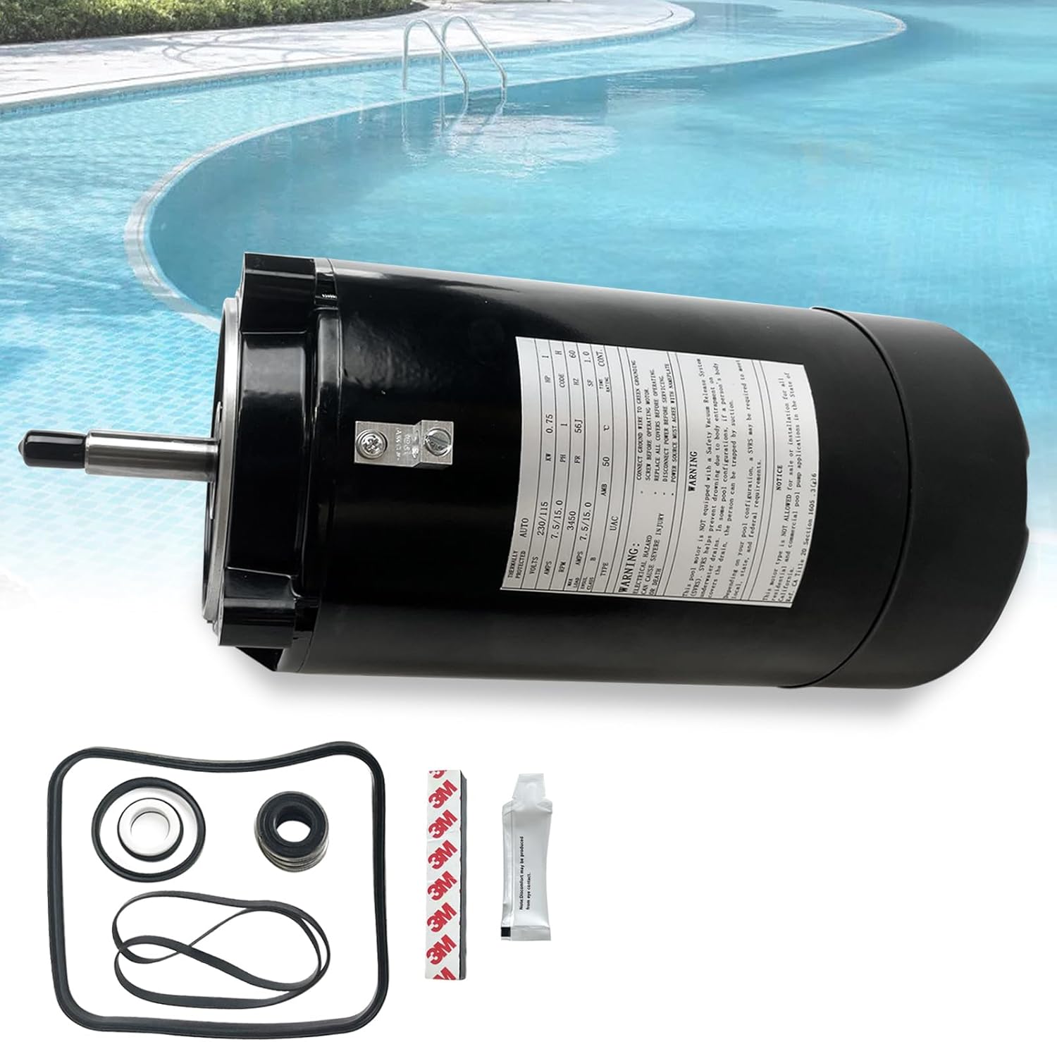 UST1102 Swimming Pool Pump Motor and Seal Replacement Kit