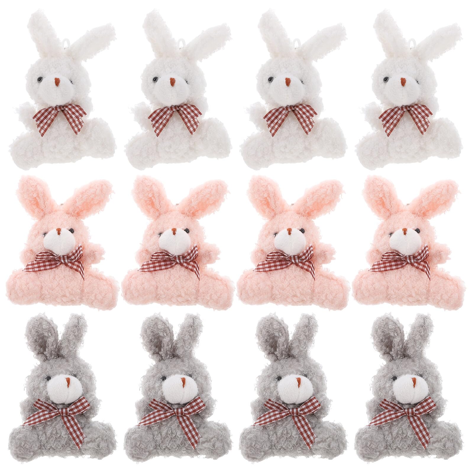 12 Stück Plüschhasen Schlüsselanhänger Stoffhase mit Trageband Kleine Rucksack und Taschenanhänger Farbige Hasen Deko für Schlüssel Geschenke Zufällige Farbe Zufällige Farbe