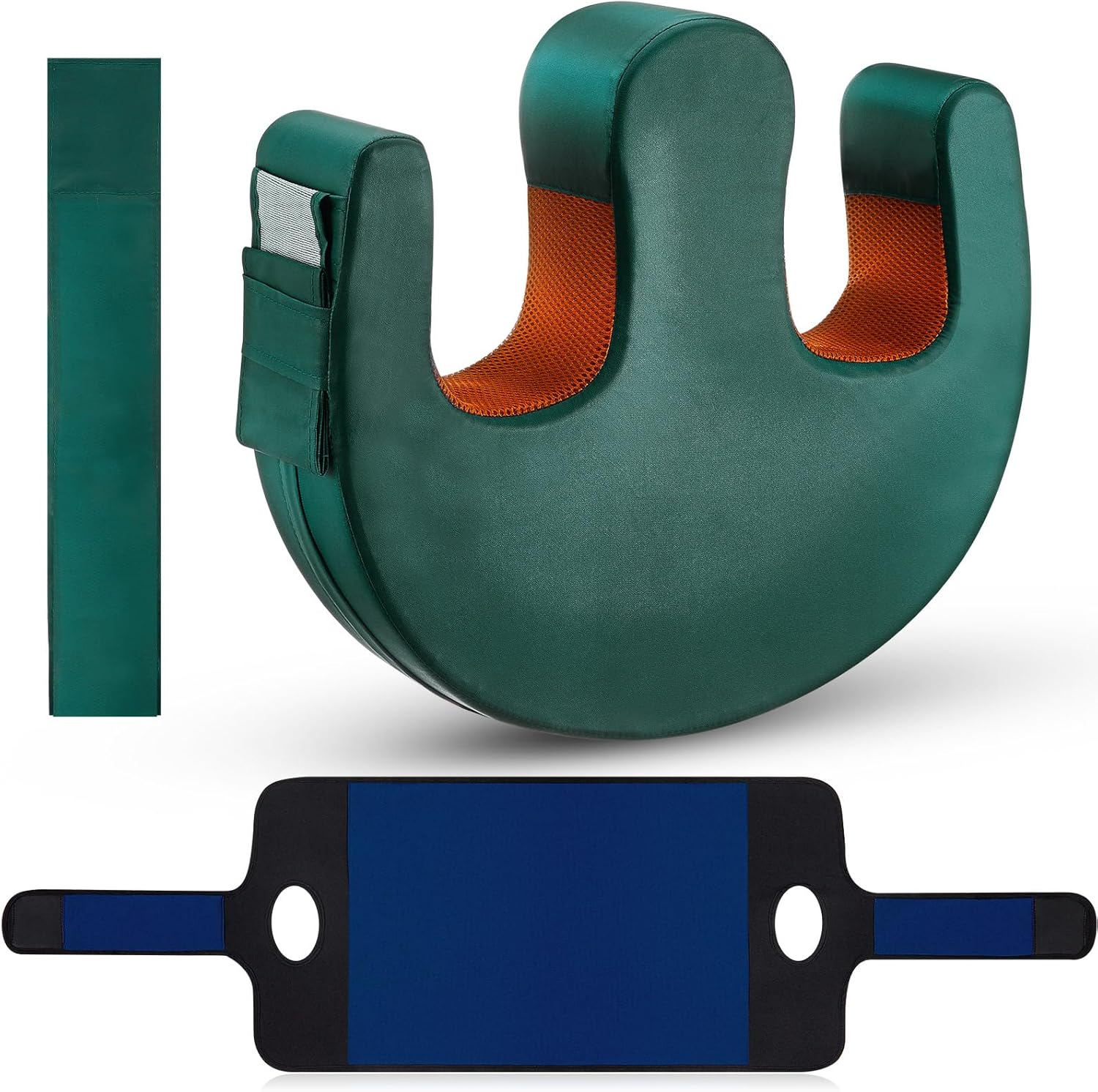 TrelaCo 2 Pcs Bedridden Patient Turning Device Set, Including 1 Turning Pillow and 1 Turning Belt, Prevent Muscle Atrophy for Elderly Seniors Disability Prevention Bed Sore Aid Care(Navy Blue)