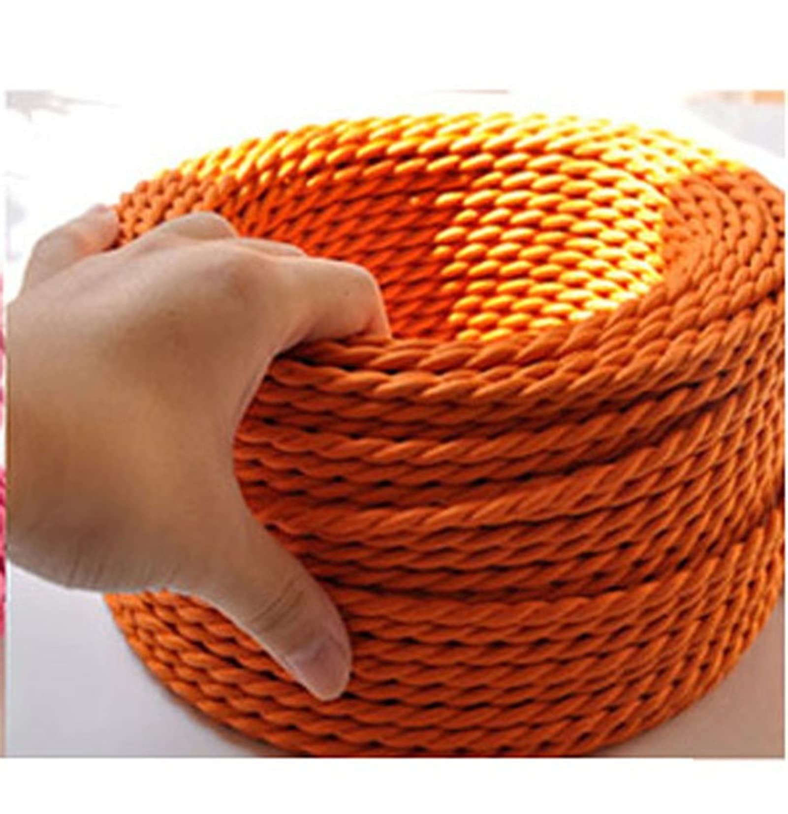 Silikonkabel, Elektrokabel Vintage Seil Twisted Elektrische Draht Hanf Seil gewebt Textildraht Twisted Kabel geflochtene Retro Pendelleuchte Schnur 2 * 0,75 mm(50m)