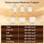 King Matelas Topper, 4.5 Topper de matelas en mousse mémoire de pouce pour douleurs dorsales - 2.5" Mousse mémoire de refroidissement douce et supportive + 2" Couverture de paillasson de dessus d'oreiller, avec poche profonde de 8-21 po, gris foncé