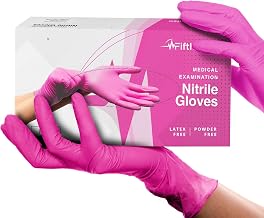 FifthPulse Fuchsia Hot Pink Nitrile Disposable Gloves -3 Mil Medical Exam Nitrile Gloves -Powder and Latex Free