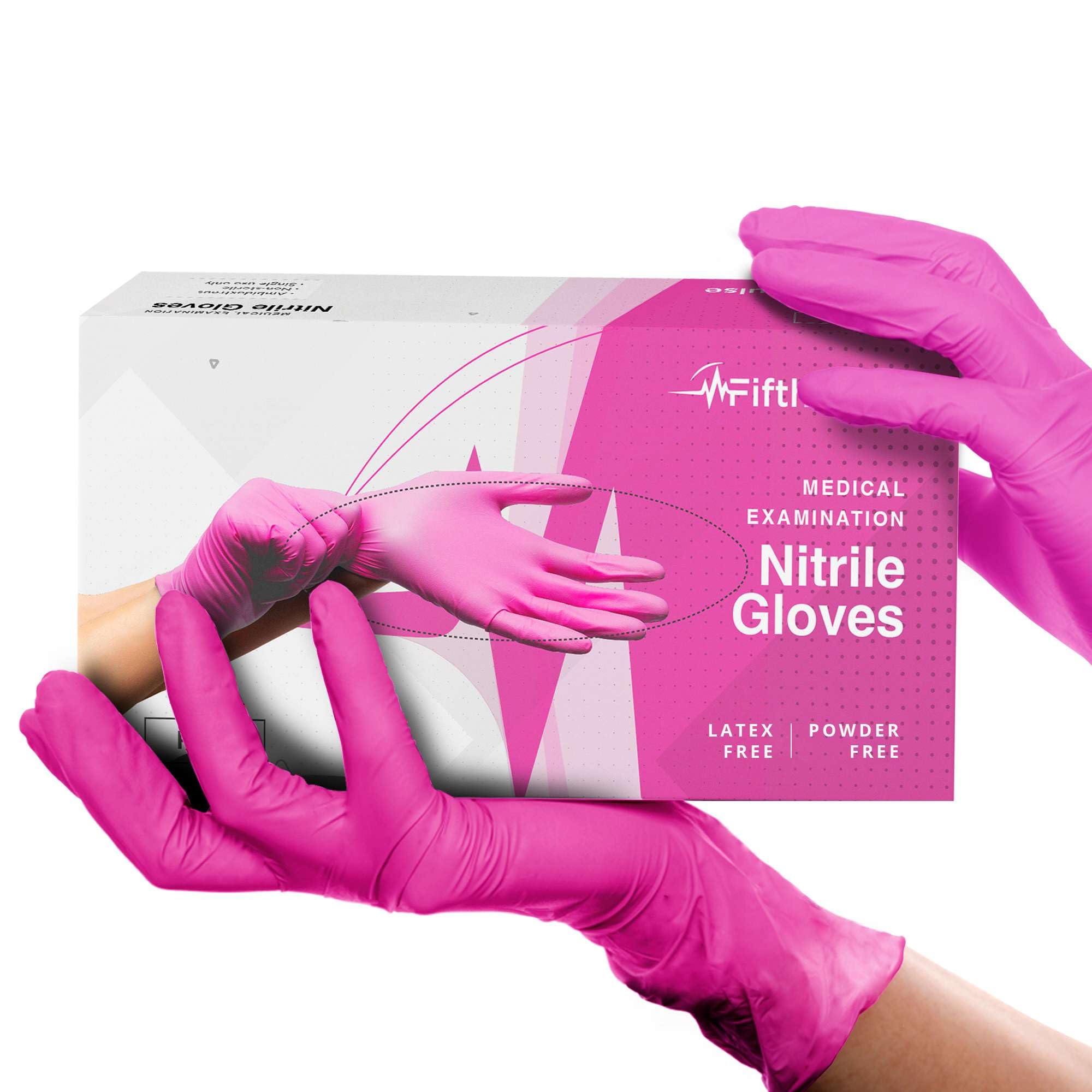 50 guantes desechables de nitrilo de 3 mm, talla M, sin polvo ni látex, guantes de examen médico quirúrgico, guantes de cocina de grado alimenticio, color fucsia