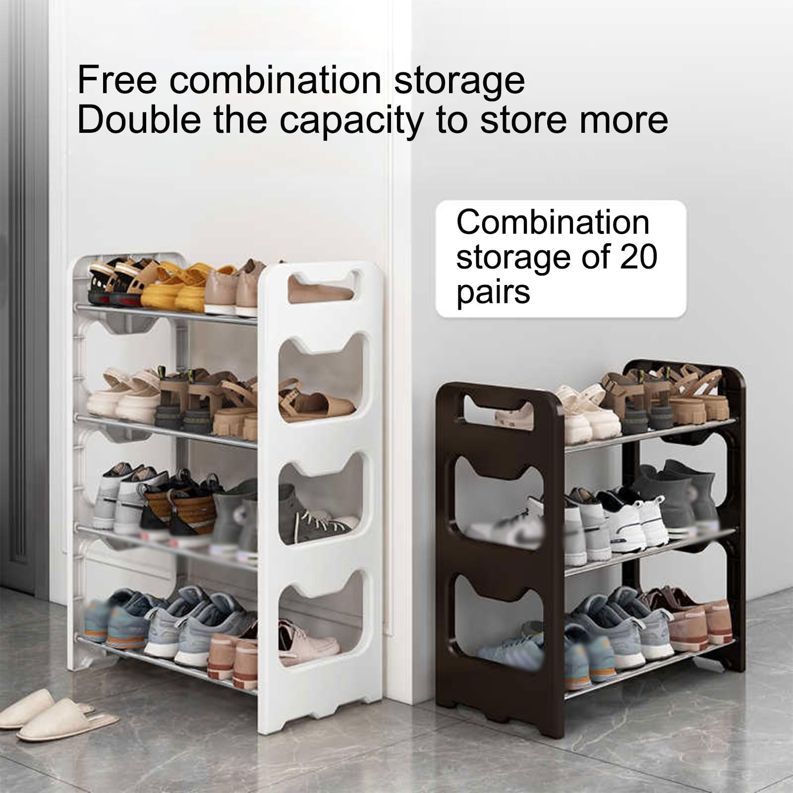 JHDXL Multifunzionale Portascarpe Verticale, Portascarpe Salvaspazio, Organizzazione Scarpiera, Scarpiera Ingresso, Per Corridoio,Soggiorno E Camera Da Letto(White,54.5 * 60cm/21.4 * 23.6in)