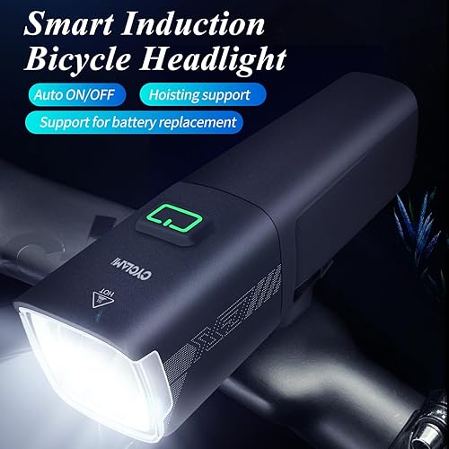 Miniatura 2 de CYCLAMI X7 Luz de bicicleta, faro USB para bicicleta de noche, 1000 lúmenes, luz delantera LED súper brillante, 4 modos y batería recargable de 2600