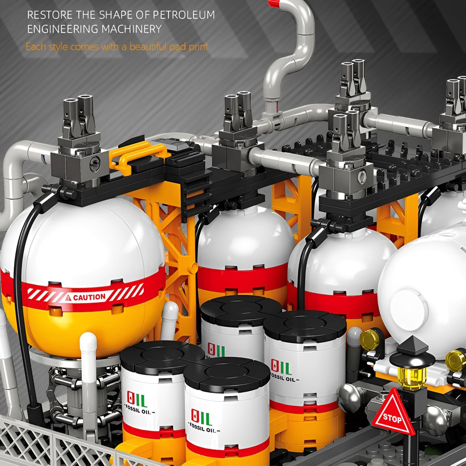 Erdöltechnik Bausteine Bausatz für Erwachsene, Ölpumpmaschine Klemmbausteine, Industrie Thematisches Modellspielzeug für Display, Kreatives Geschenk für Kinder & Jungen ab 6 Jahren (666 Teile)