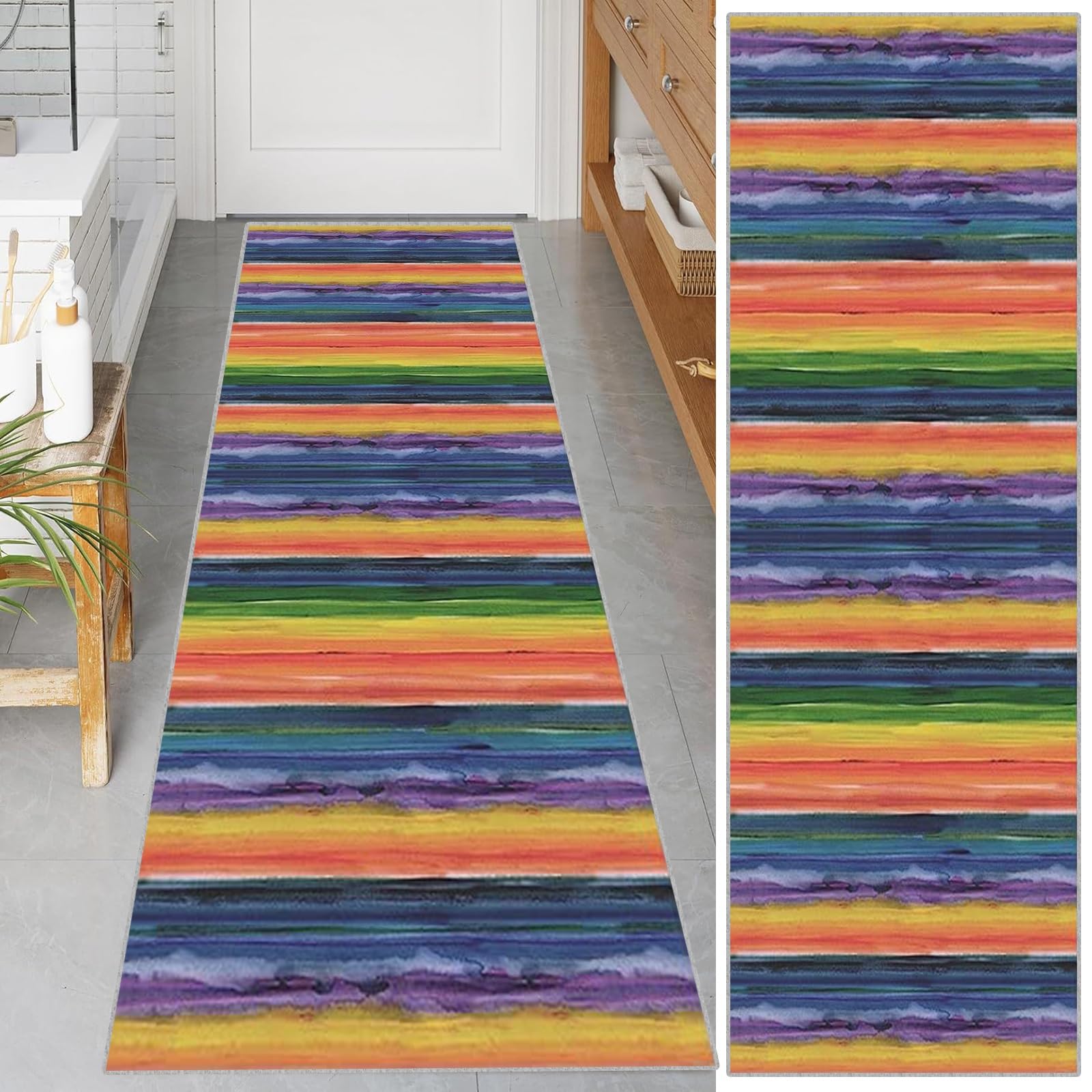 Alfombra de cocina moderna de diseño vintage de 40x110 cm para sala de estar