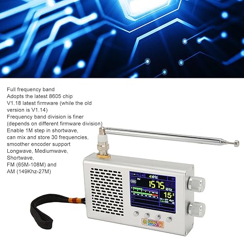 Miniatura 4 de Radio FM digital portátil, radio de emergencia de banda completa, pantalla LCD de 2.4 pulgadas, altavoz dual estéreo 5000 mAh LW MW SW FM AM