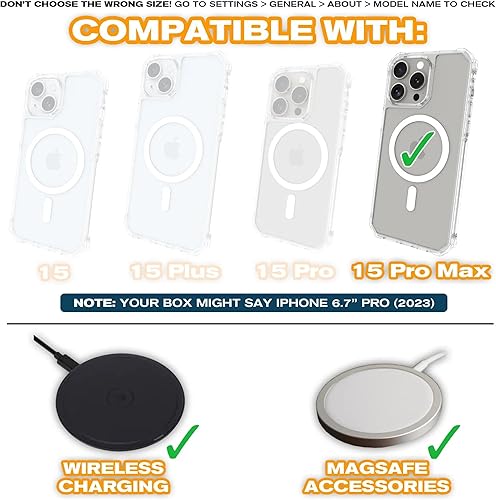Miniatura 5 de Scooch Funda MagSafe para iPhone 15 Pro Max con protector de pantalla MagCase iPhone 15 Pro Max, protección contra caídas de grado militar (jardín