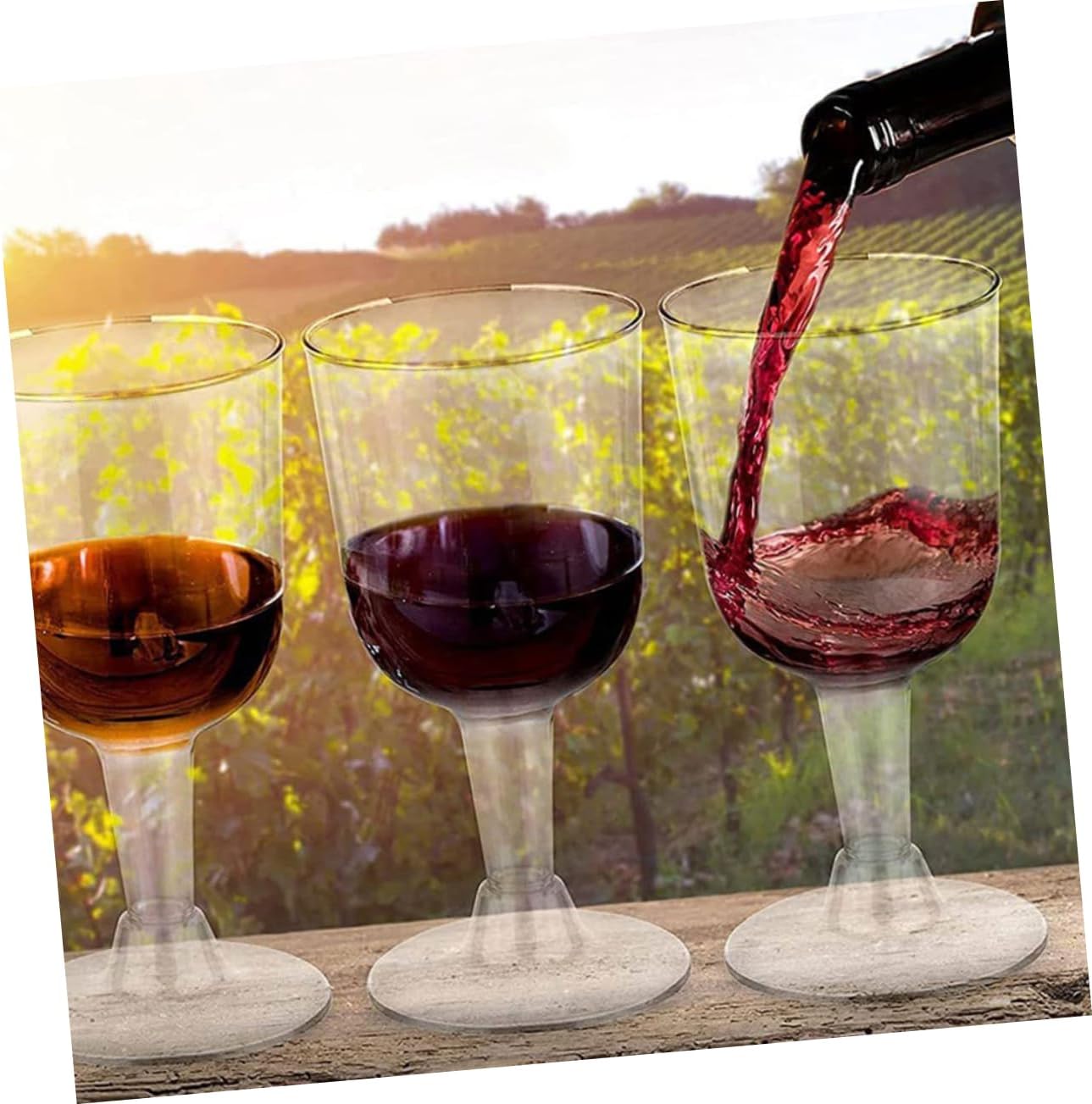 Cabilock 48pcs Clear Plastic Wine Glasses Reusable Goblets for Parties Cocktails Weddings Festivals and Versatile Drinkware for Various Beverages