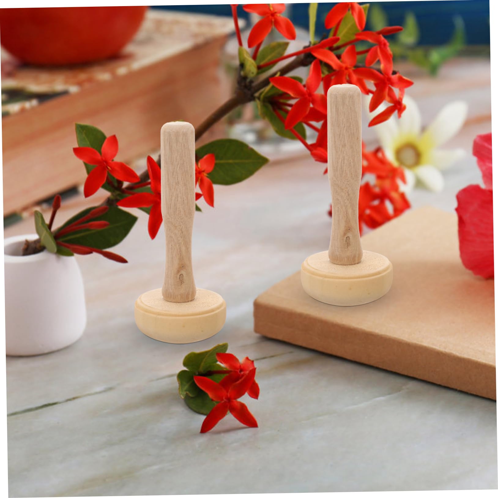 HAPINARY DIY Painting Supplies 10pcs Roller Wood Printmaking Tool Ink Roller Pottery Tool