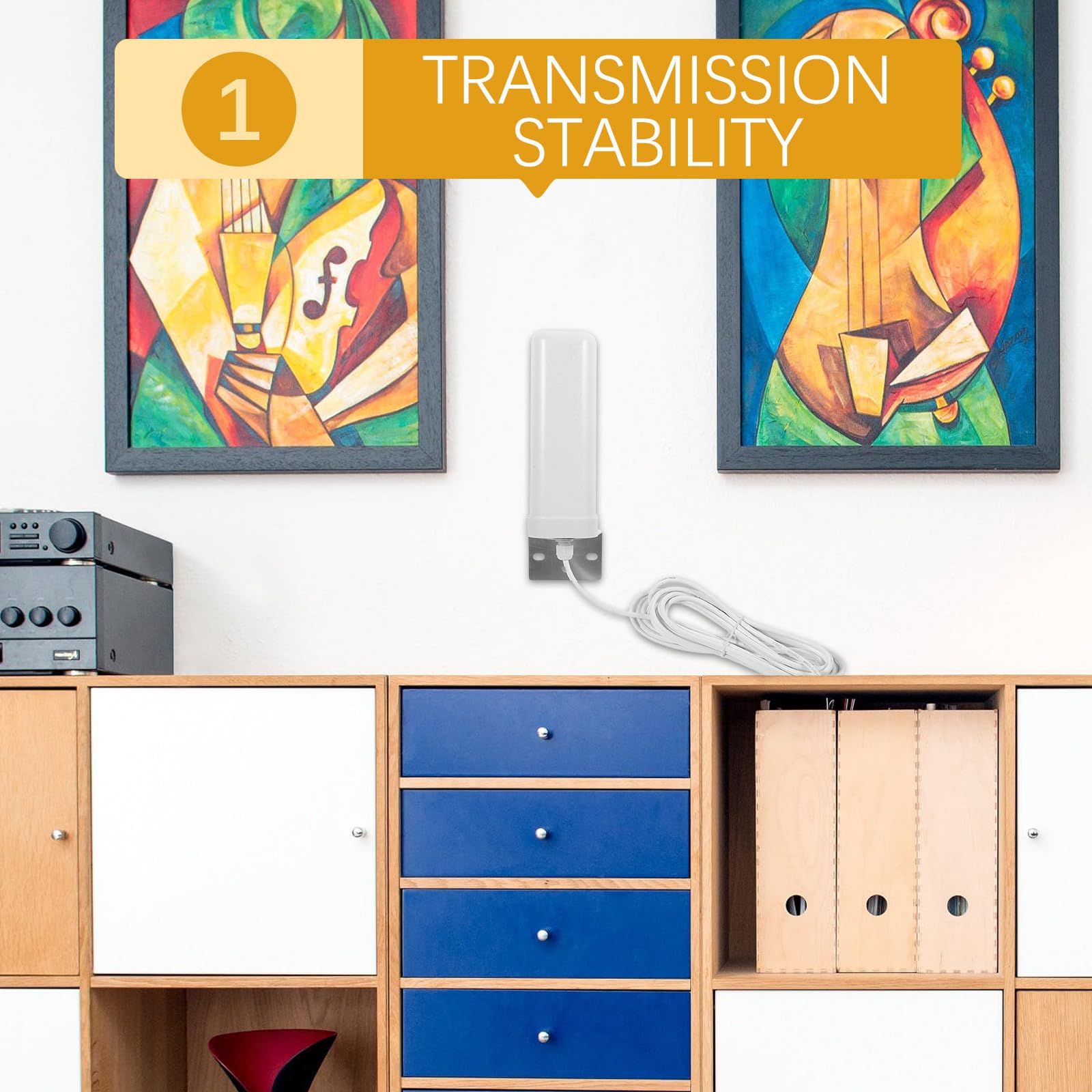 LALAFINA Antenna Omnidirezionale da Esterno per Potenziamento Segnale 16-18dbi in Metallo e Plastica per Router e Modem Outdoor