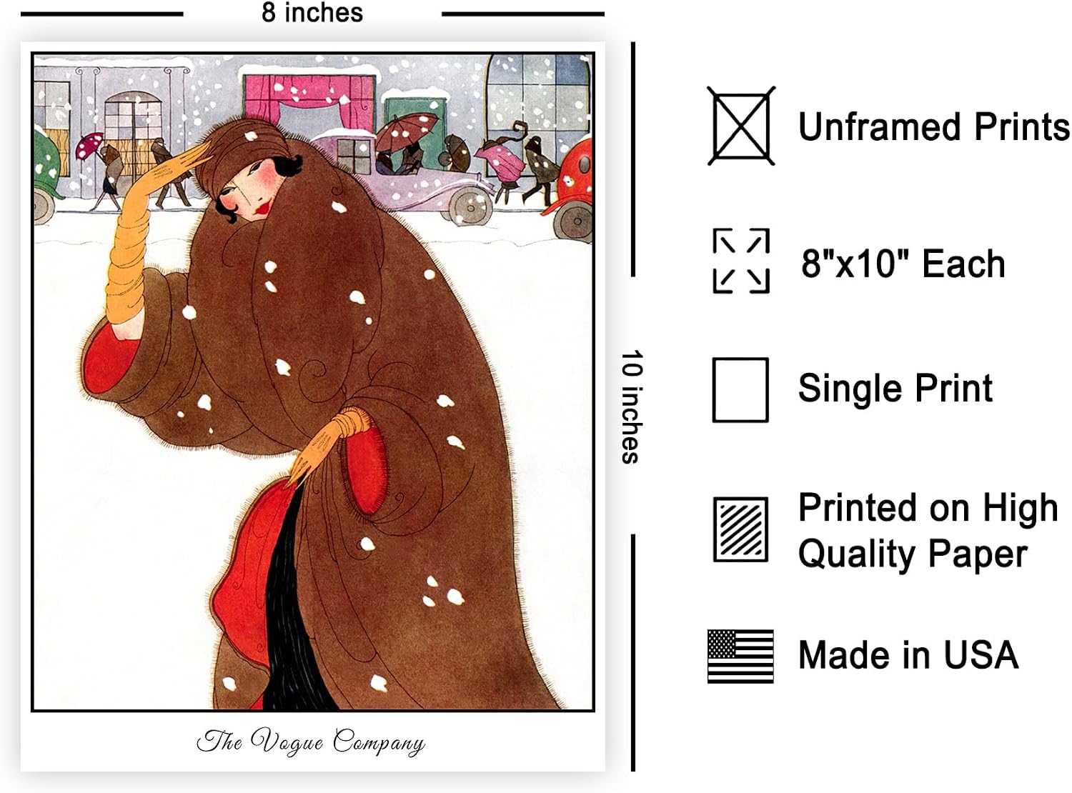 Poster Master Magazine Cover Poster - Winter Fashion Number Print - Fashion Art - Fur Coat Art - Gift for Men, Women & Fashionista - Chic Decor for Living Room or Bedroom - 8x10 UNFRAMED Wall Art
