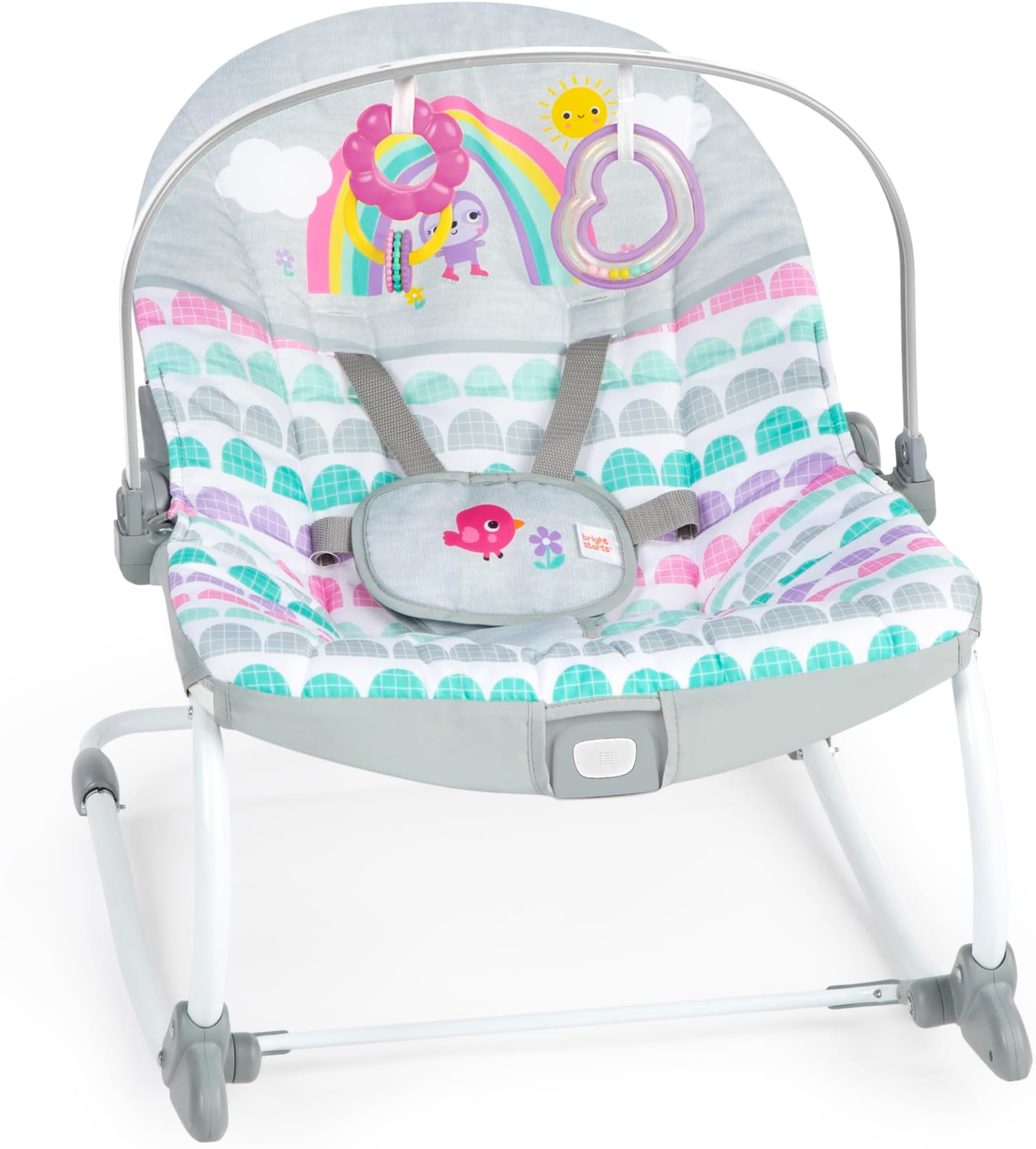 Rosy Rainbow Infant to Toddler Rocker with Vibrations, Baby Seat for Girl or Boy, Newborn +