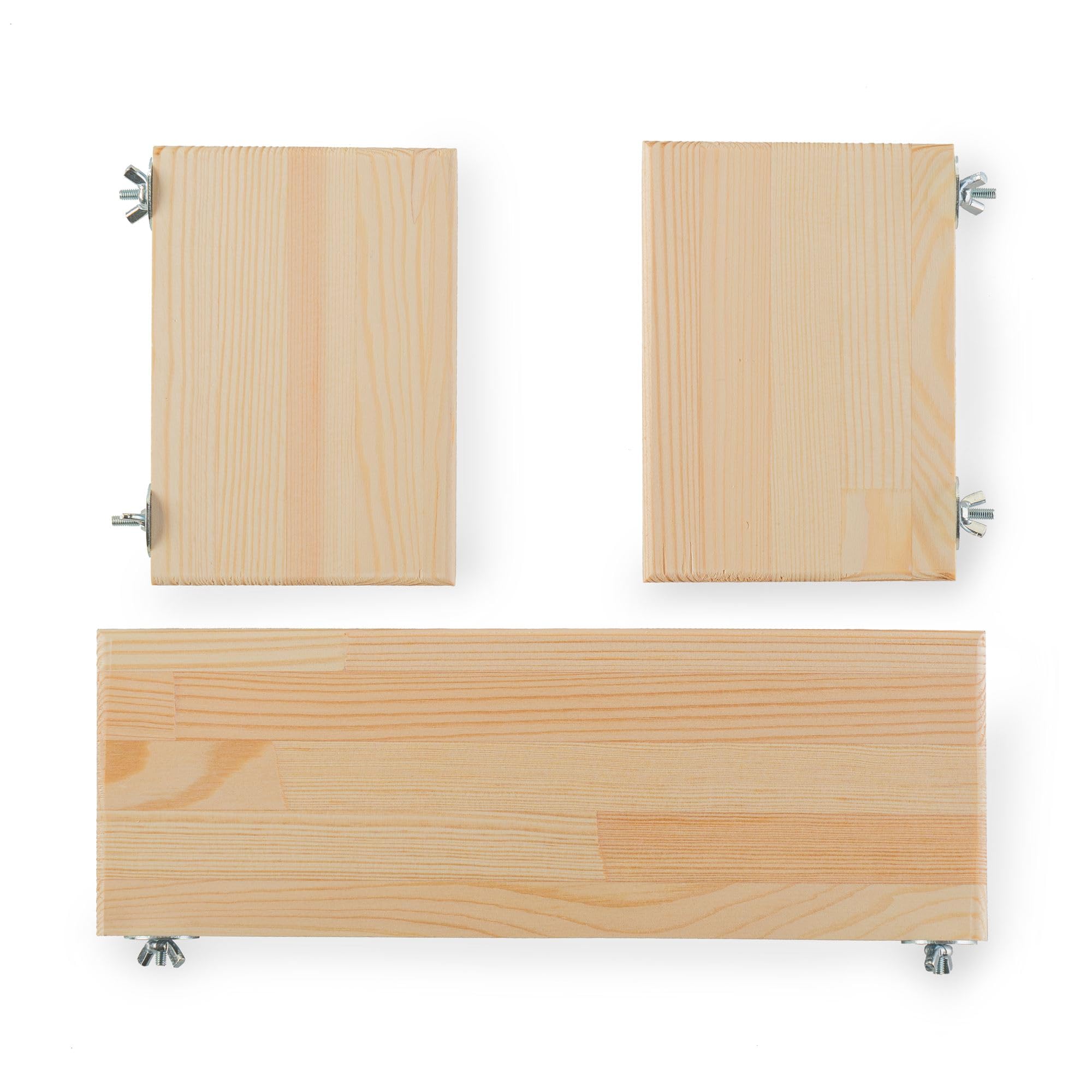 AMIDA Craft Chinchilla Wooden Platform 3 Pieces Wooden Cage Accessories for Small Pets Shelves and Platforms for Chinchillas, Hamsters, Degus, Rats and Birds