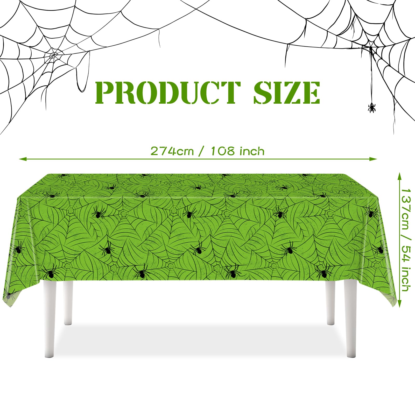 TREWAVE 3 Pack Halloween Spiderweb Tablecloth Rectangular Plastic Spider Web Table Cloth Large Size Table Covers for Home Decor Halloween Party Decorations 54