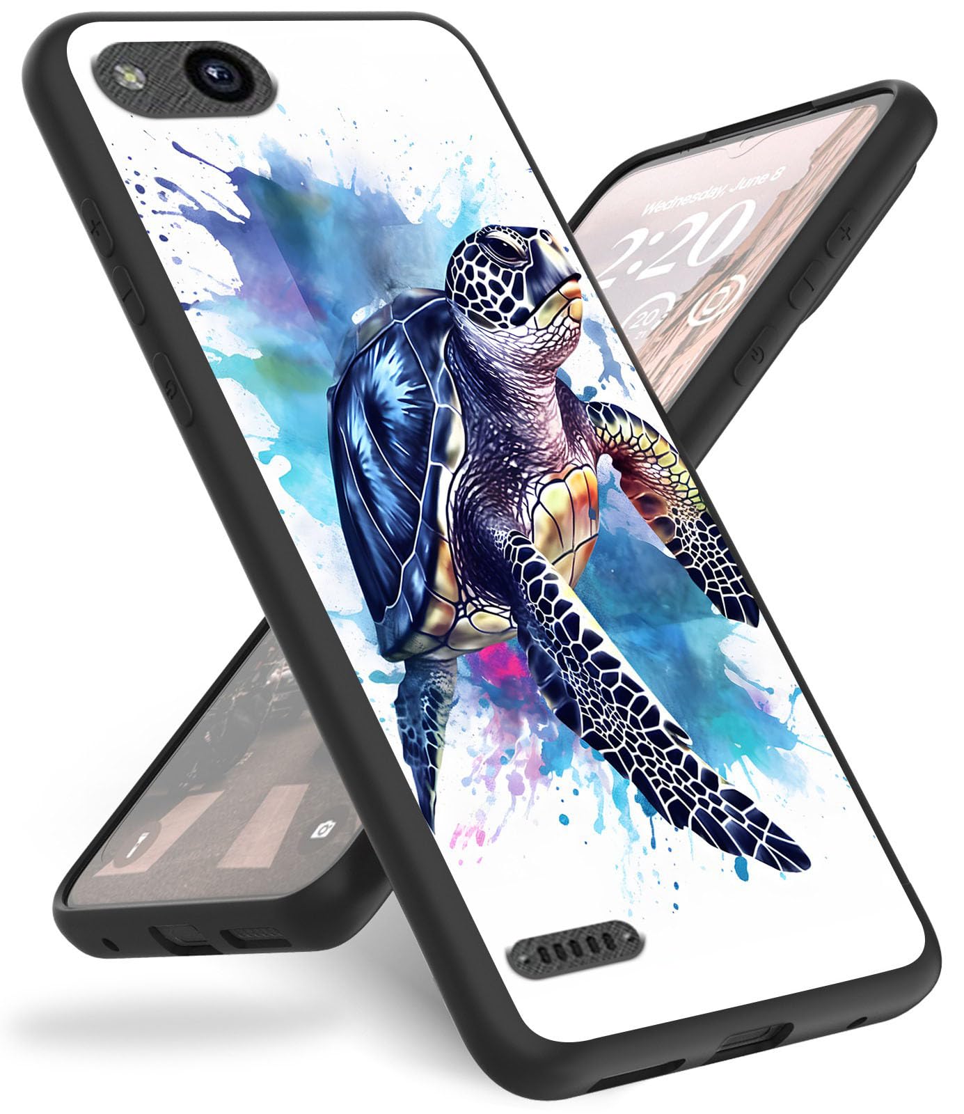 Case for ZTE Tempo X (N9137), for Blade Vantage (ZTE Z839) Phone Case,Slim Anti-Scratch Shockproof Durable Black Silicone Protective Cover Case for ZTE Tempo X,atercolor Blue Turtles