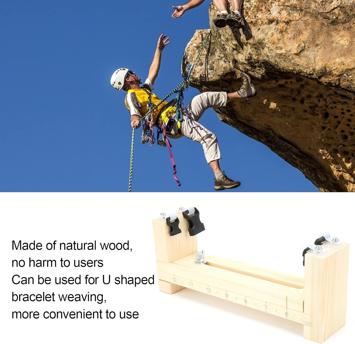 CYSFETENA Wood Bracelet Jig, Adjustable Length Wooden Paracord Jig Bracelet Maker DIY Frame Kit, Braiding Weaving Wristband Maker Tool - Image 4