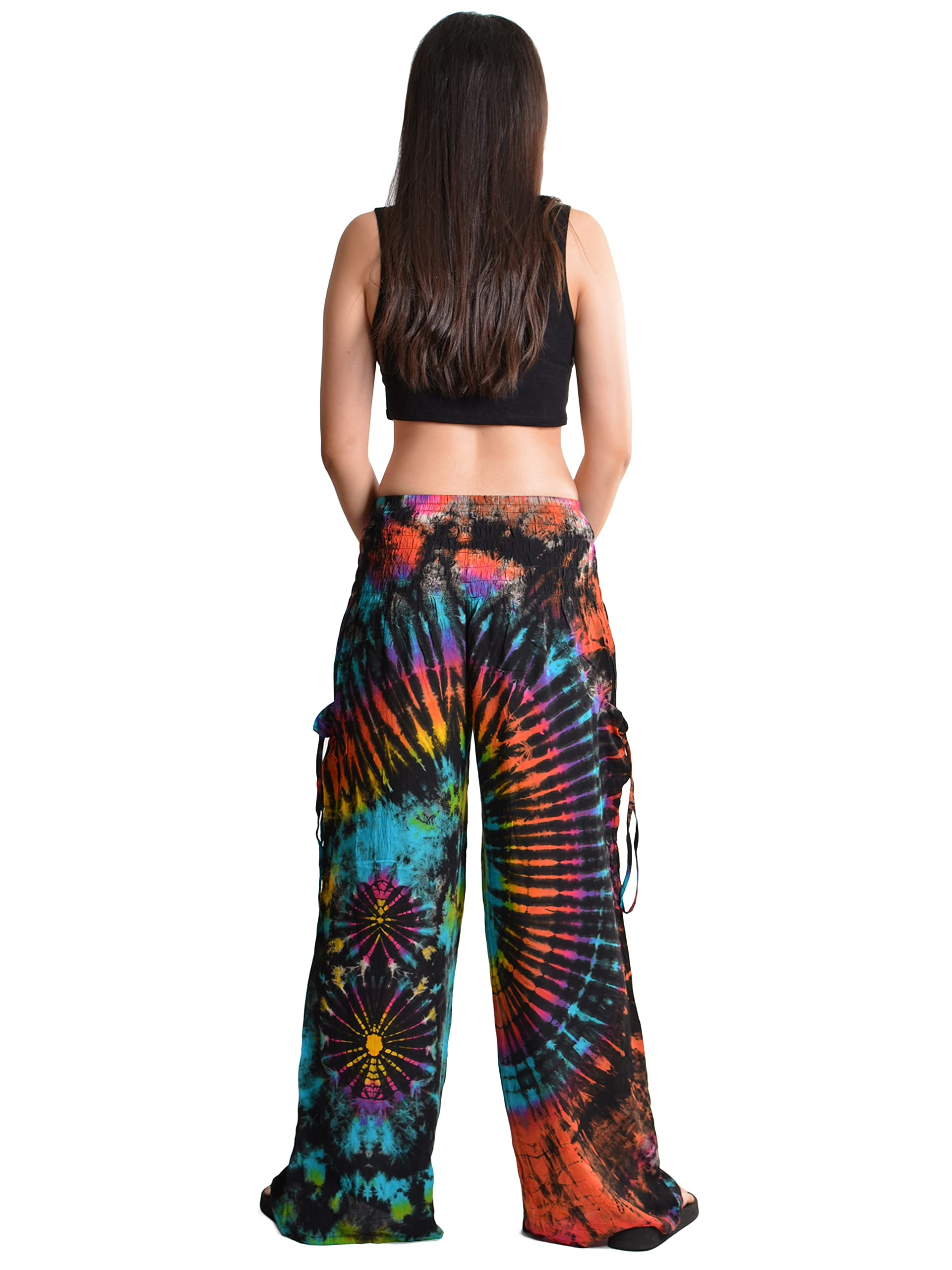Orient Trail Pantalon Large Teint à Froid pour Femmes Palazzo Yoga Tie Dye