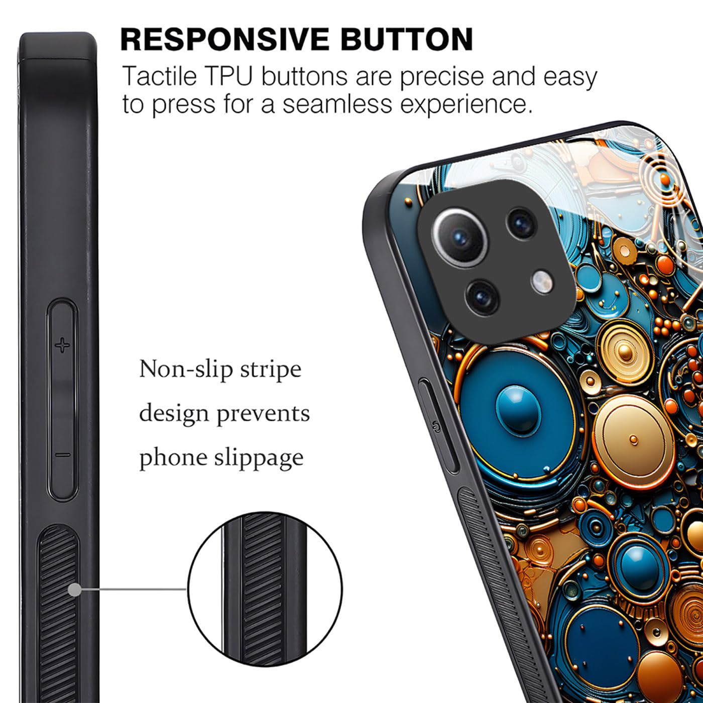 YUXING Cover per Xiaomi Redmi A5 4G - Abstact Art Geometry Pattern Antigraffio Vetro Back Cover, Custodia Antiurto Antiscivolo Sottile (Cyberpunk