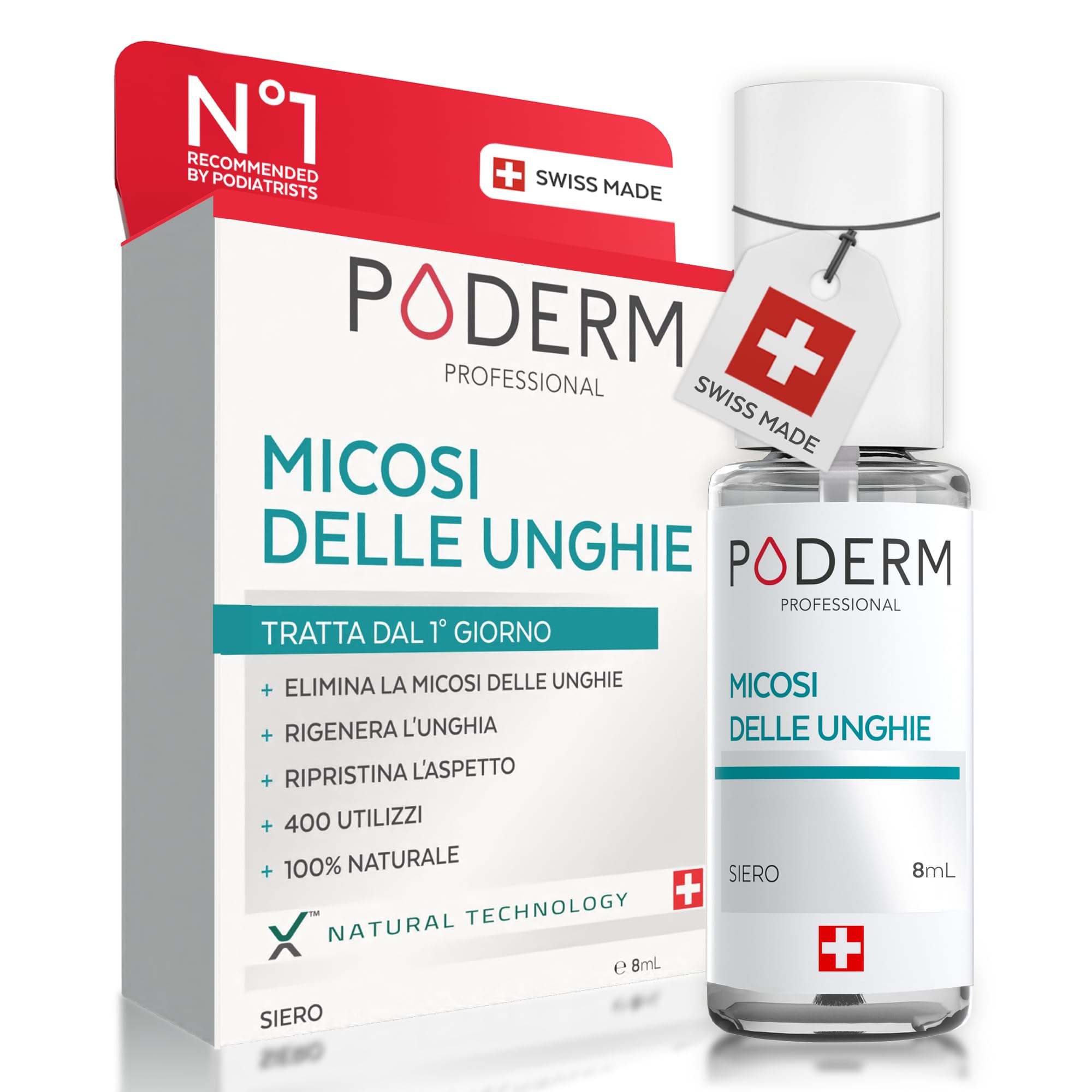 PODERM - TRATTAMENTO MICOSI UNGHIE | Soluzione Naturale Unghie Fungus | Alle piante potenti,riparatrici, purificanti e rivitalizzanti | Trattamento mani/piedi |Facile & rapido| Prodotto in Svizzera