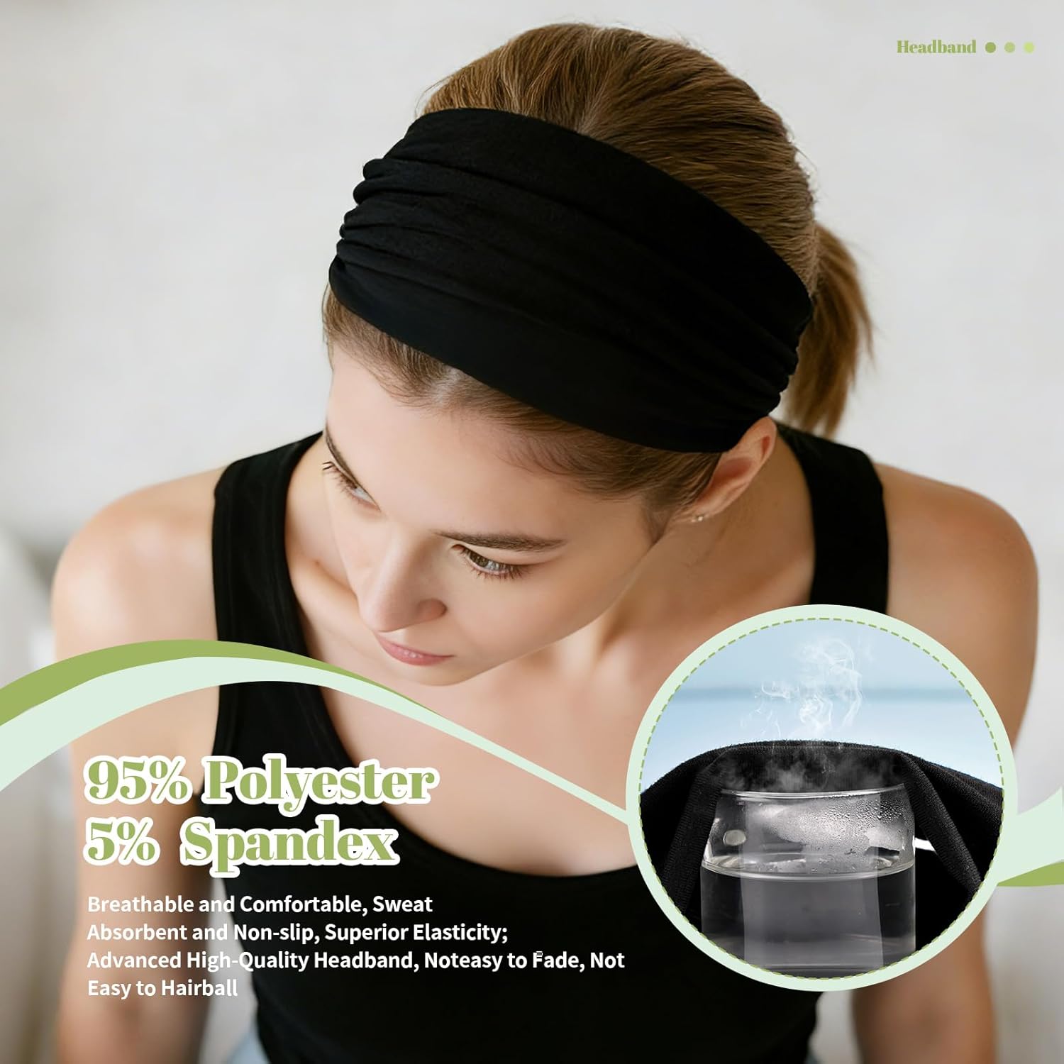 12 PCS Solid Color Women Headbands African Wide Hair Wrap Extra Turban Head Bands for Workouts Runnning Gym&Daily Wear - Image 3