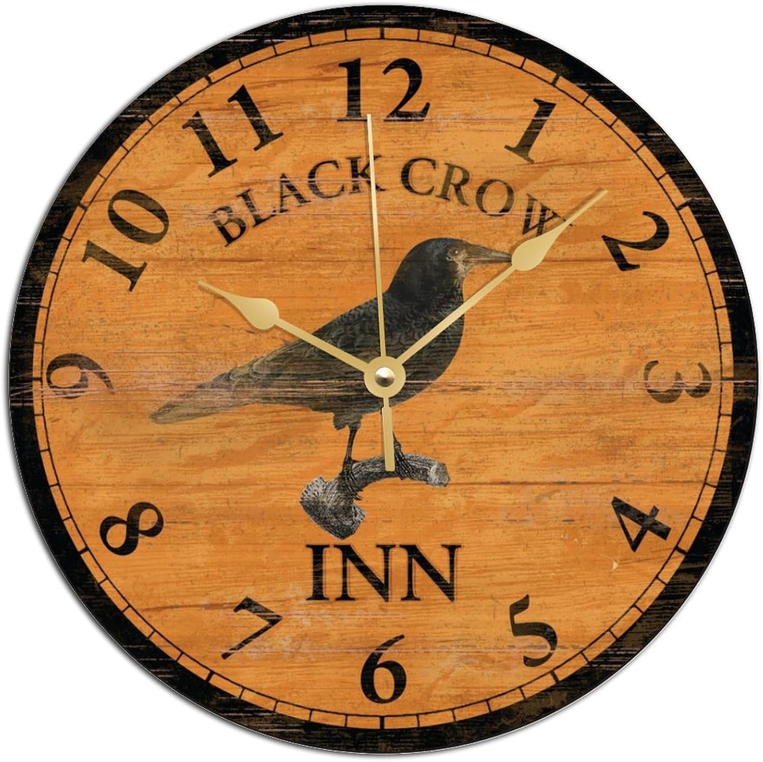 ArogGeld Craft Room Vintage Wall Clock It's My Happy Home Places Clocks Decor 15 Inch Battery Operated Large Decorative Silent Round Wood Hanging for Bedroom Living image 4