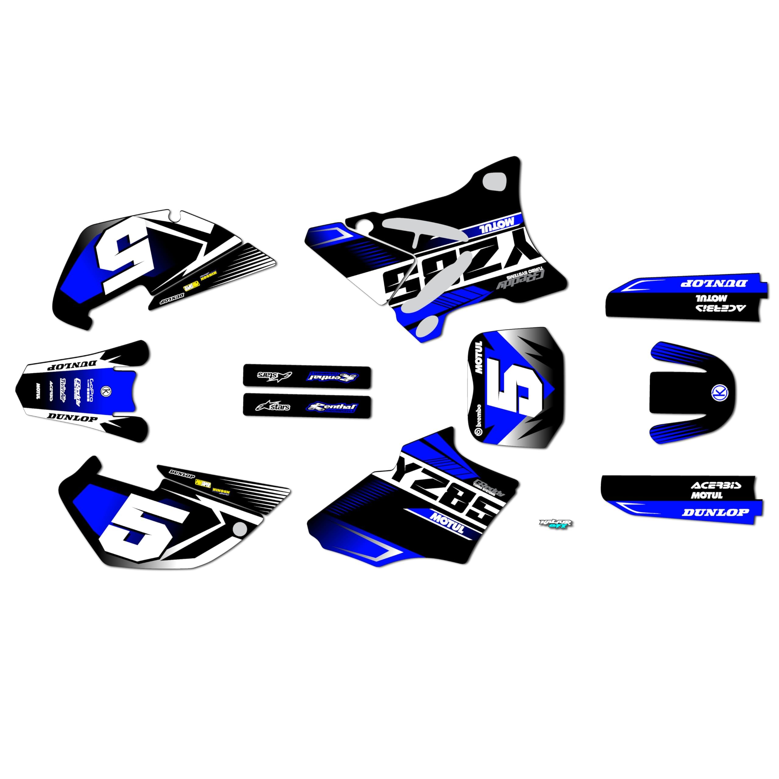 Kalair GFX Graphics Kit for Yamaha YZ85 (2002-2014) Turbo Series Blue 9 Mil-Dirt bike Custom Racing Graphics Decals Stickers Kit, no-plastics