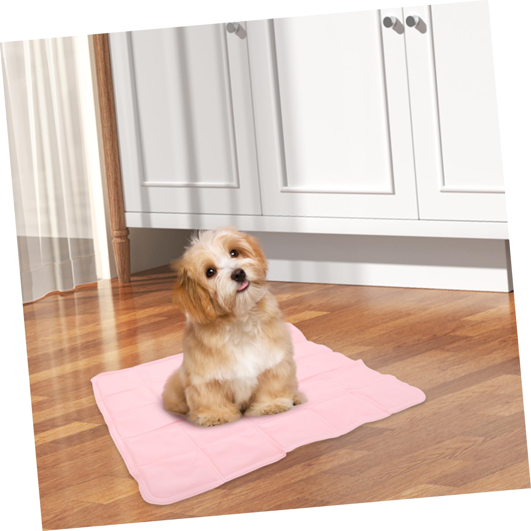 ibasenice Tapis De Glace pour Animaux De Compagnie Coussin De Refroidissement De Chien Tapis De Refroidissement pour Chenil pour Chien De ssement Portable Rose PVC