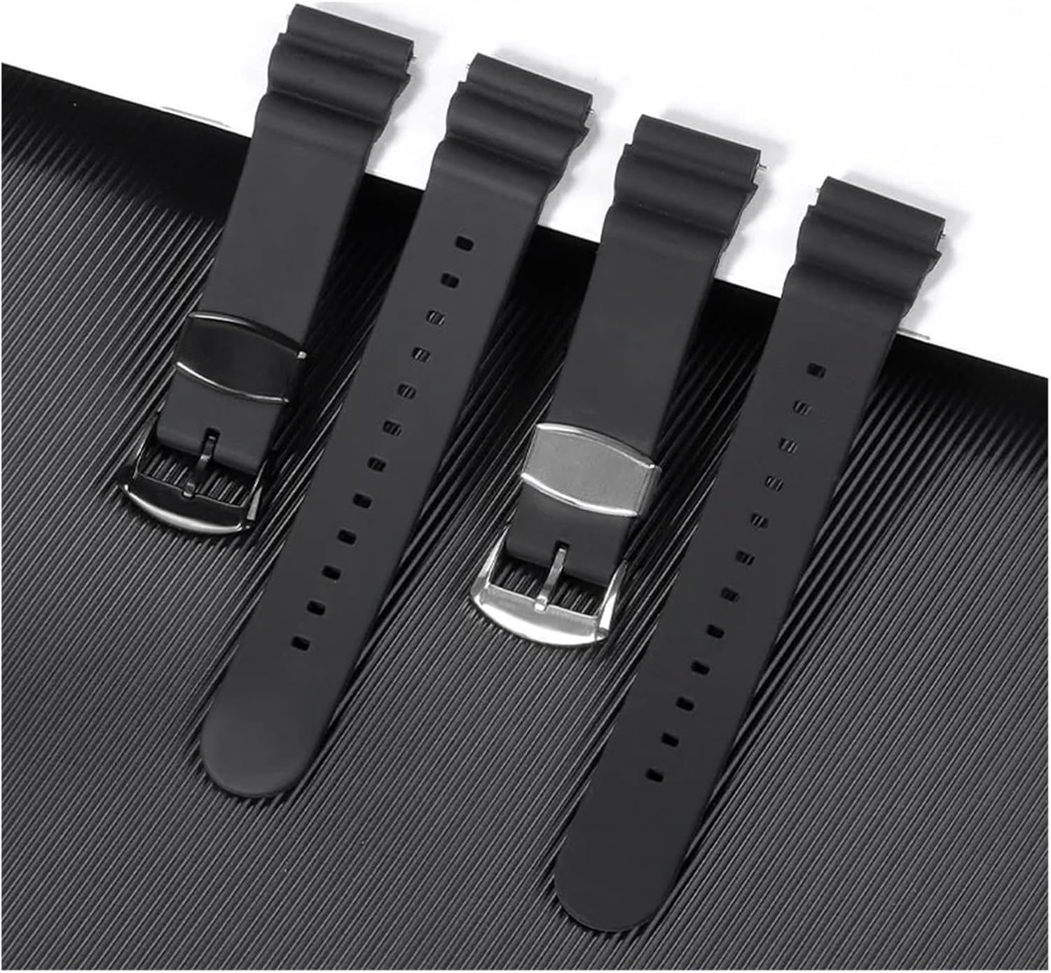 Run Ken 20mm 22mm Watch Band Compatible With No. 5 SKX007 SKX009 SRP777J1 Prospex Waterproof Diving Silicone Bracelet Sports Strap Metal Ring
