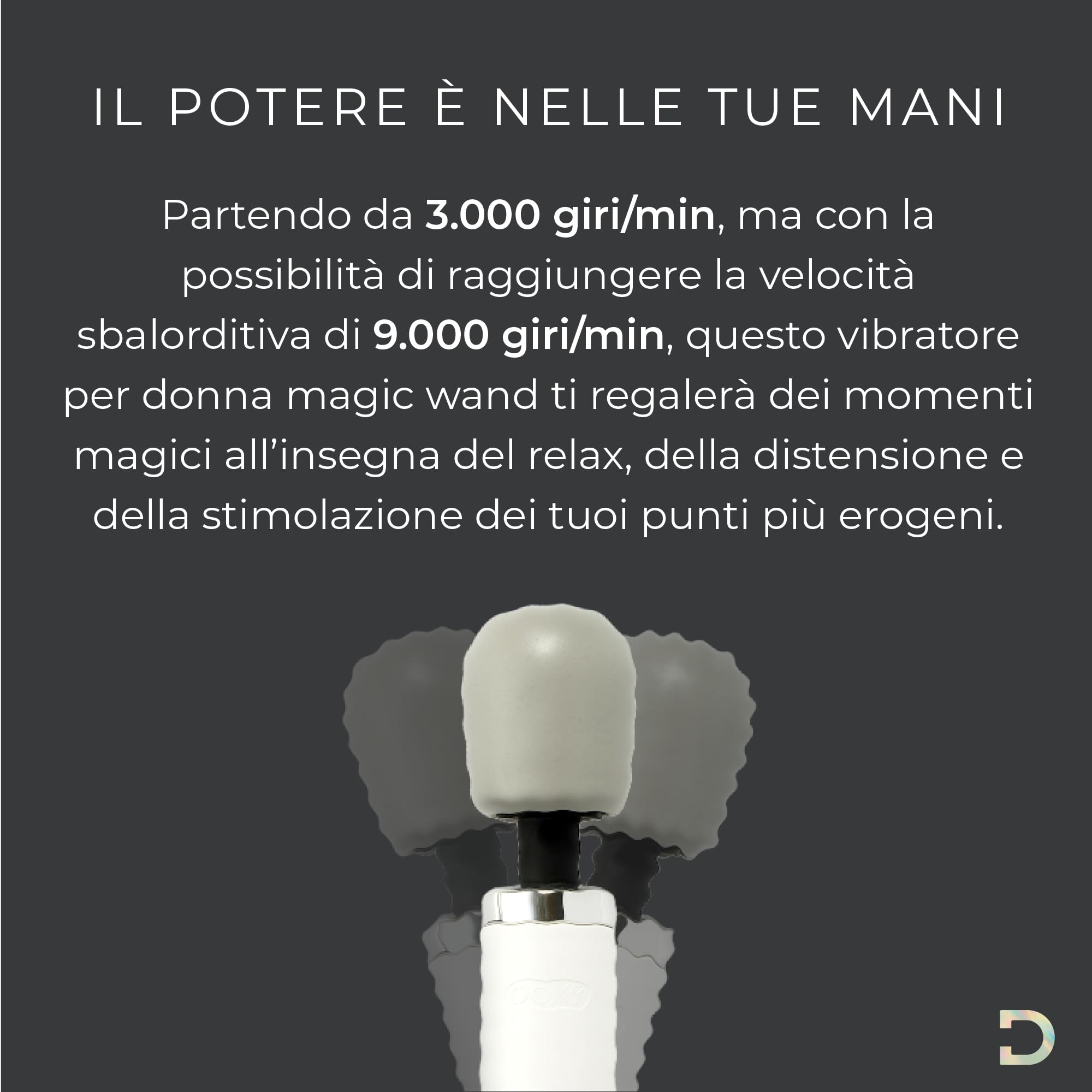 Doxy Premium Vibrator Magic Wand Massage for Women; La bacchetta magica femminile vibratore - White