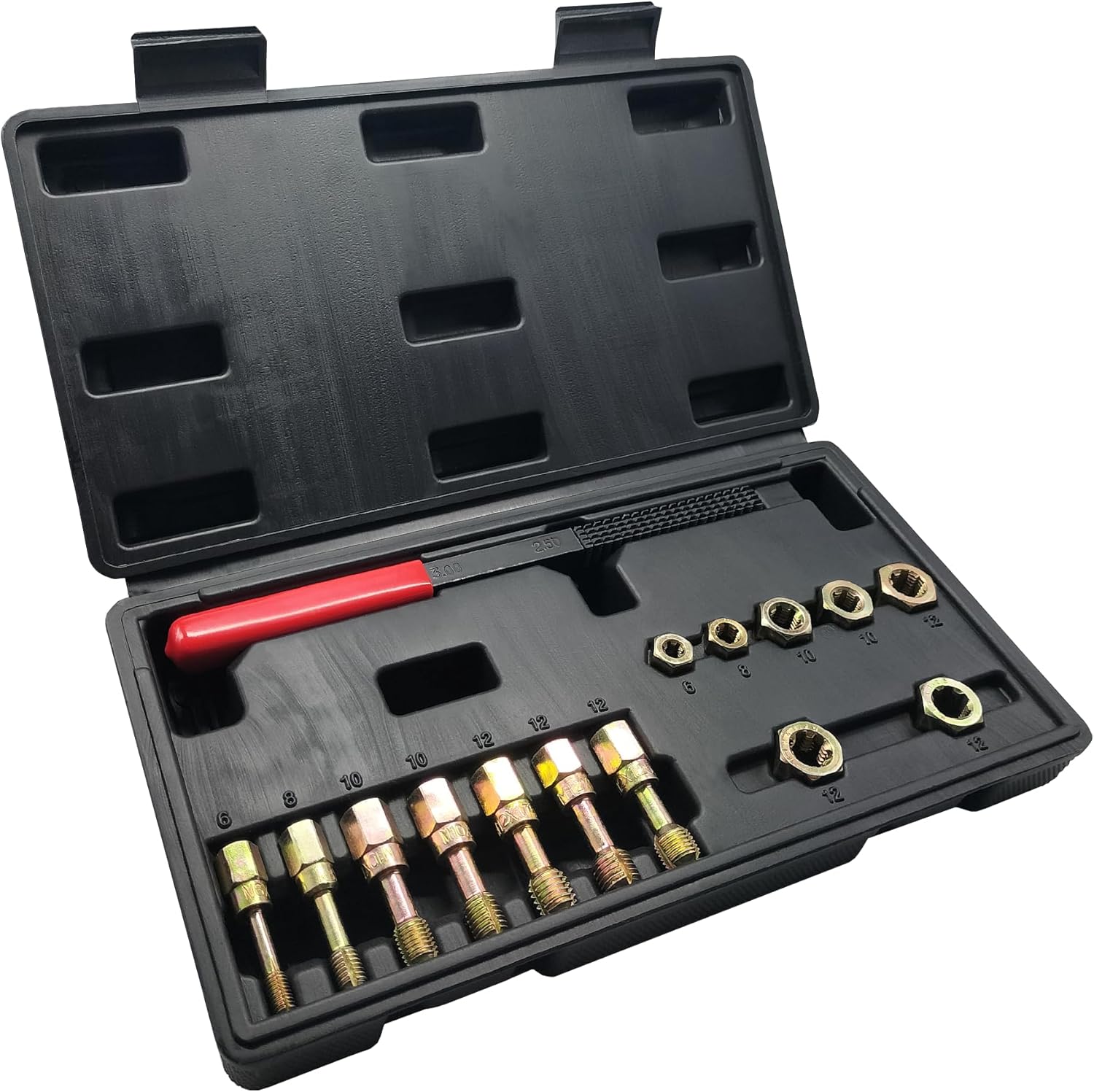 49Pcs Thread Chaser Set, UNC, UNF & Metric Thread Repair Kit with Taps, Dies and Thread Files for Re-Threading, Universal Metric and SAE Thread Chaser Kit