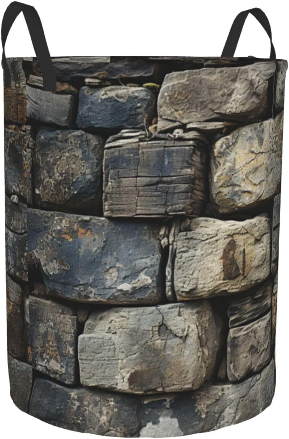 Laundry Hamper Waterproof Storage Bin Organizer with Handles Grey Old Stone Brick Laundry Basket Collapsible Dirty Clothes Hamper Large Clothes Storage Toy Organization for Bathroom Bedroom Small