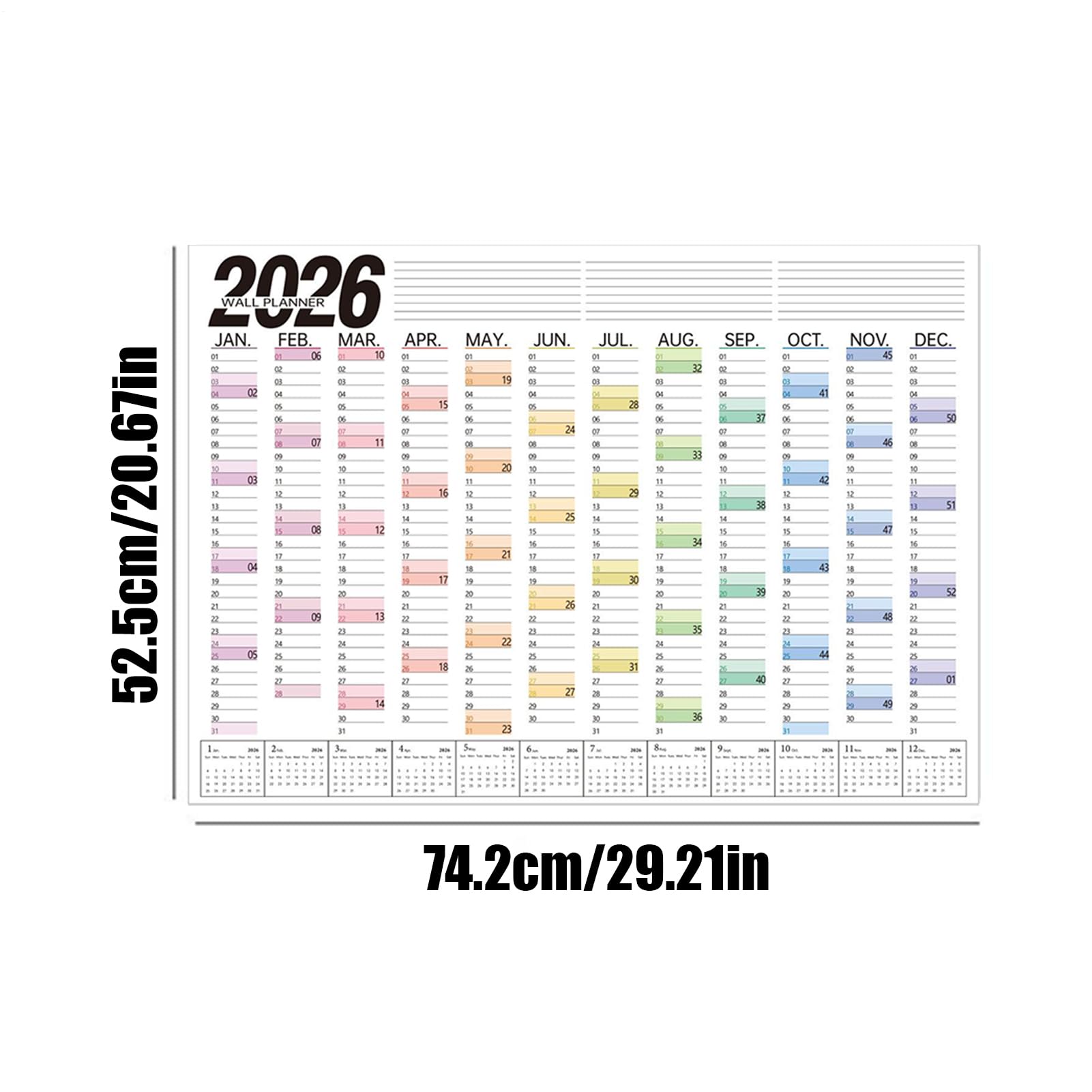 2026 Wandkalender,2026 Großer Jahresplaner Kalender - Haushaltskalender