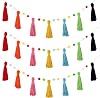 Syhood 3 Pcs Colorful Boho Tassel Garland Rainbow Pom Pom Each 50 Colorful Tassel Garland Classroom Decoration Boho Banner for Kid Nursery Wall Decor Baby Shower Christmas DecorRich Colors