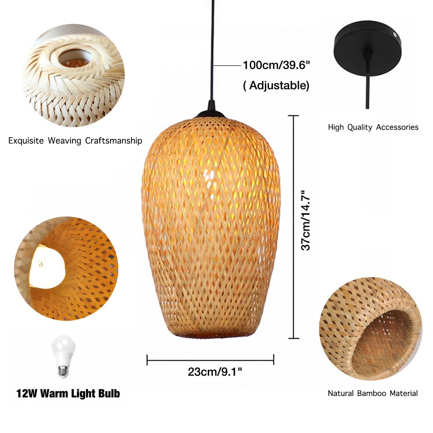 Handgeweven bamboe lantaarn hanglamp • Verlichting Trends
