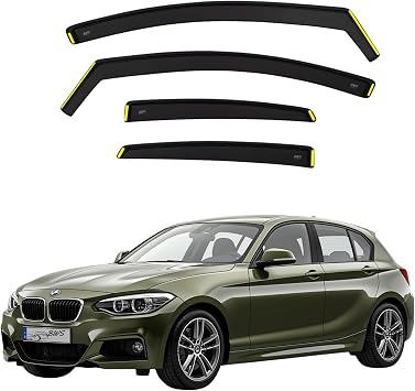 BWS Premium Wind Deflectors For BMW 1 Series F20 5door hatchback 2011-2019 4-Pieces, Enhance Driving Comfort with Window Visors UK Stock Dark Tinted