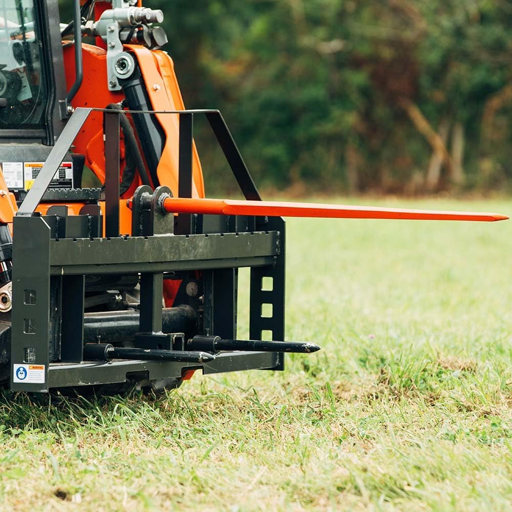 Titan Attachments Standard Series Hay Frame, 49" Conus 2 Hay Bale Spear and Stabilizers, Universal SSQA Connection, 2" Receiver Hitch, Rated 4,000 LB
